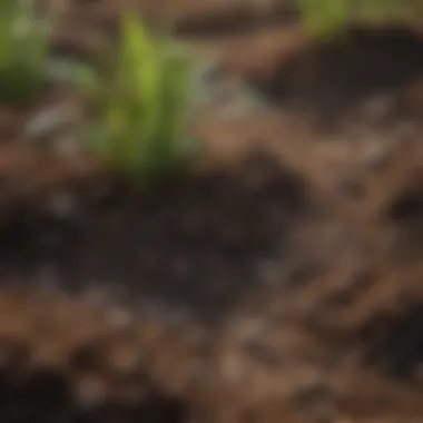 Close-up of healthy soil with visible nutrients