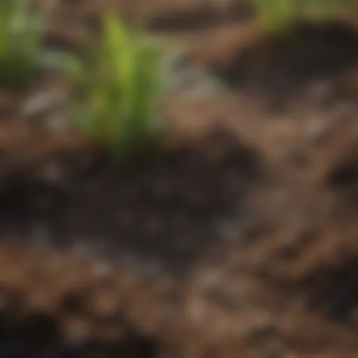 Close-up of healthy soil with visible nutrients