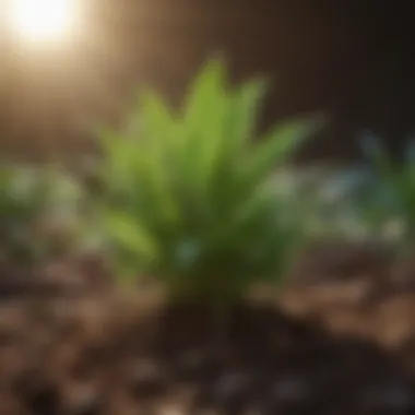 Plants Thriving in Healthy Soil Vibrant plants thriving in nutrient-rich soil