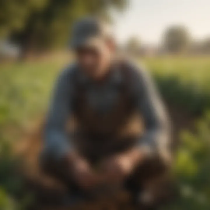 A farmer applying Agita in an agricultural setting