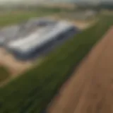 Aerial view of Agrivision facility showcasing its extensive farmland