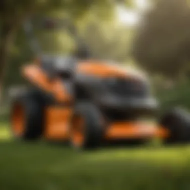 Advanced Technology in Electric Lawn Mowers A close-up of advanced technology features in an electric lawn mower