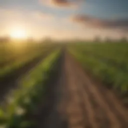 Soybean field treated with Roundup