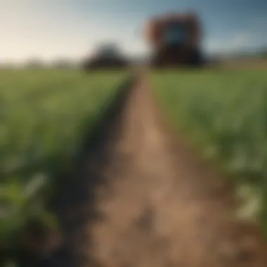 Healthy crop field with controlled weeds