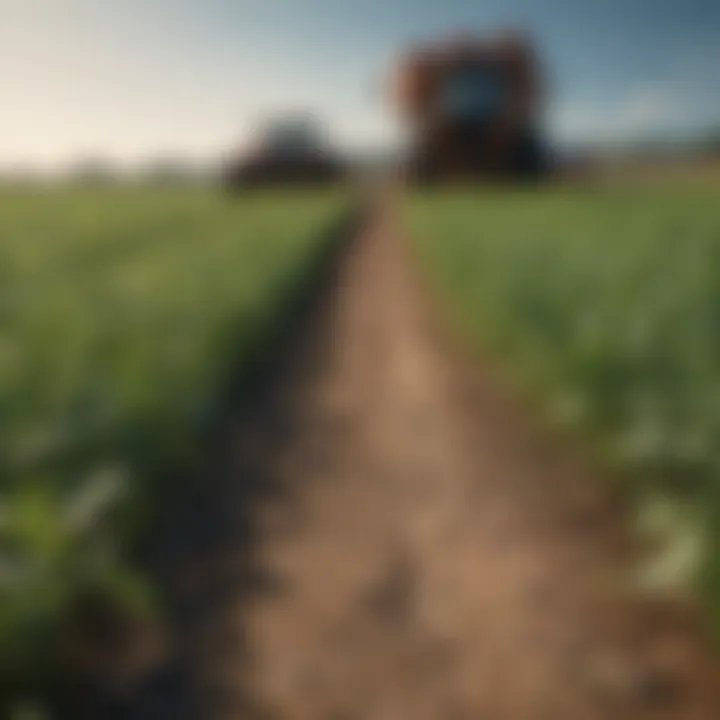 Healthy crop field with controlled weeds