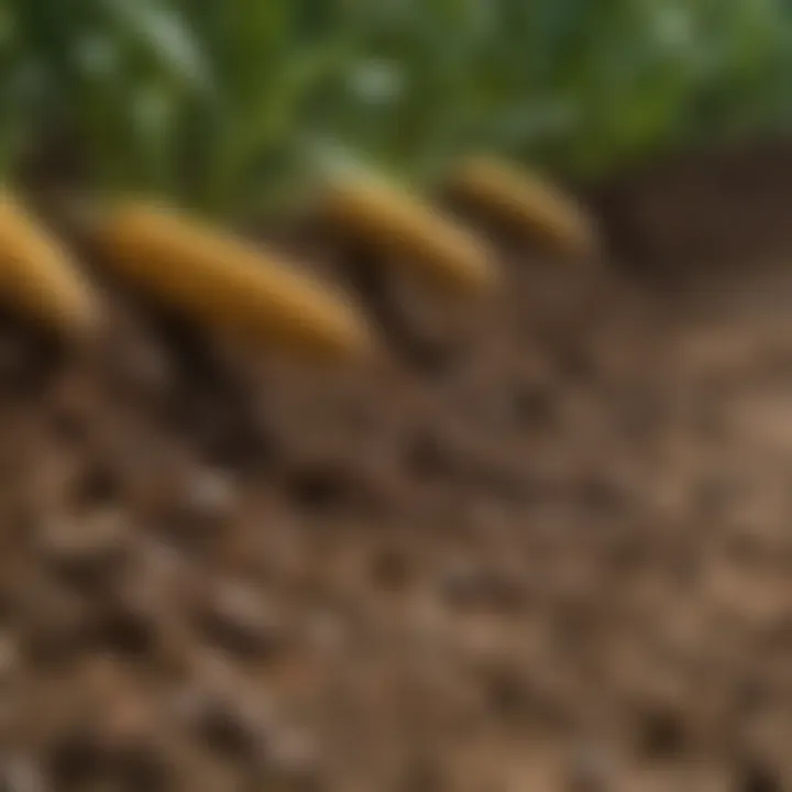 Close-up of diverse soil types beneficial for corn cultivation