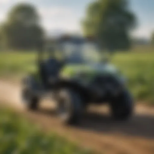 Innovative battery-powered utility vehicle on agricultural field