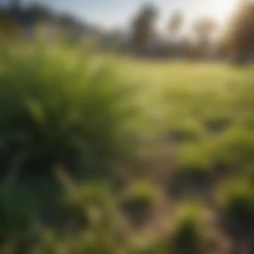 Vibrant green lawn of drought-resistant grass in Southern California