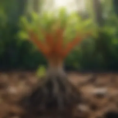 Visual representation of root growth enhancement