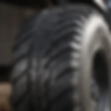 Close-up of tire tread design