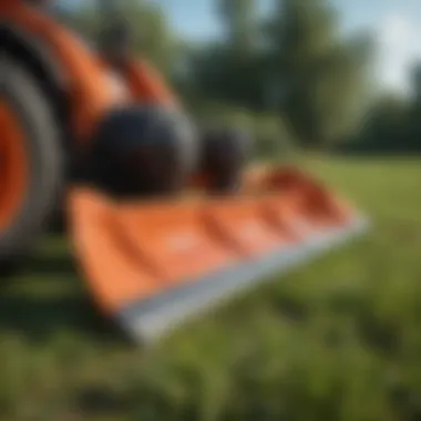 Close-up view of brush mower blades showcasing their design