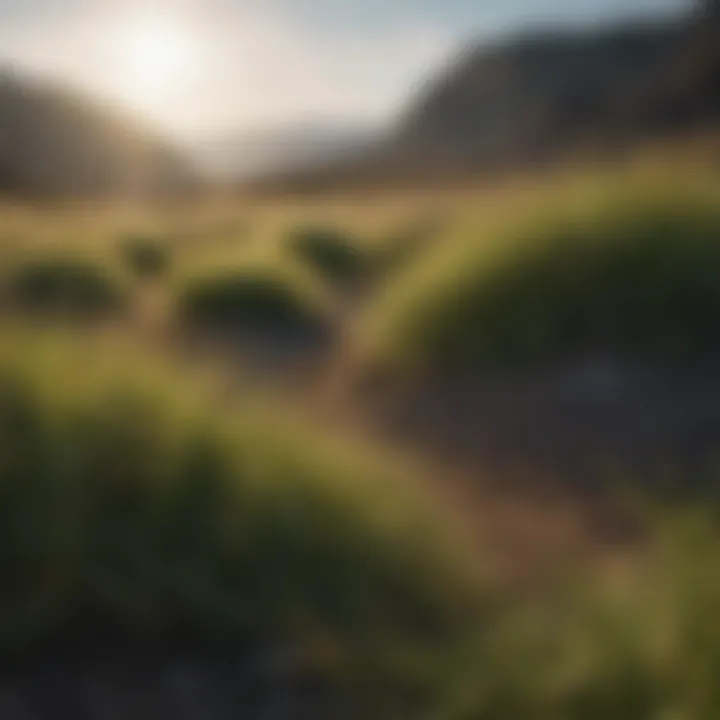 A diverse landscape featuring buffalo grass in various environments