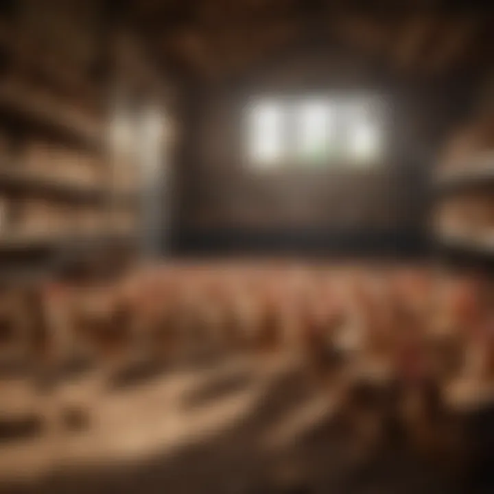 Cage-free hens in a spacious barn environment