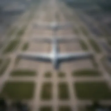 Aerial view of Madison WI Airport showcasing runways and terminals