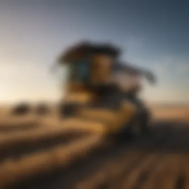 Advanced combine harvester working on a farm