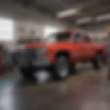 Interior shot of the service department highlighting advanced automotive tools and equipment