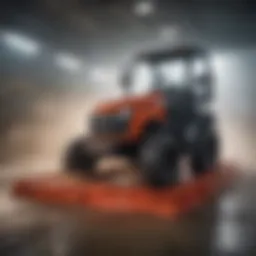 High-pressure washer in action cleaning agricultural equipment