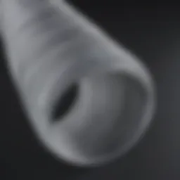 Close-up view of clear vinyl hose showcasing its transparency and flexibility.