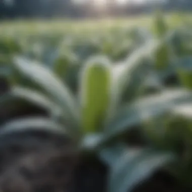 Close-up of a frost guard covering young plants