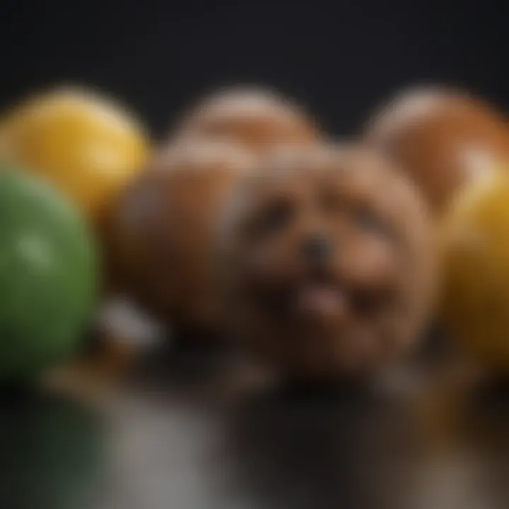 Comparison of different sizes of dog balls