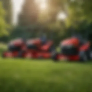 Side-by-side comparison of high horsepower push mowers and traditional models