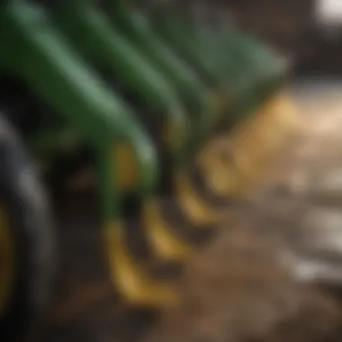 Various types of forks for tractor buckets displayed together