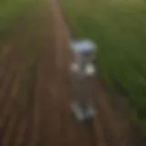 Aerial view of a rain gauge installation in the field