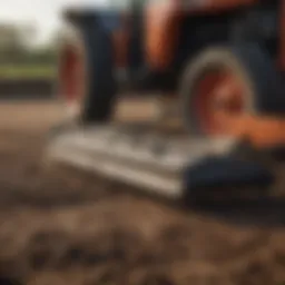Precision soil leveling tool in action on a field