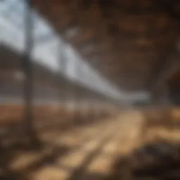 Detailed blueprint of a modern cattle shed layout