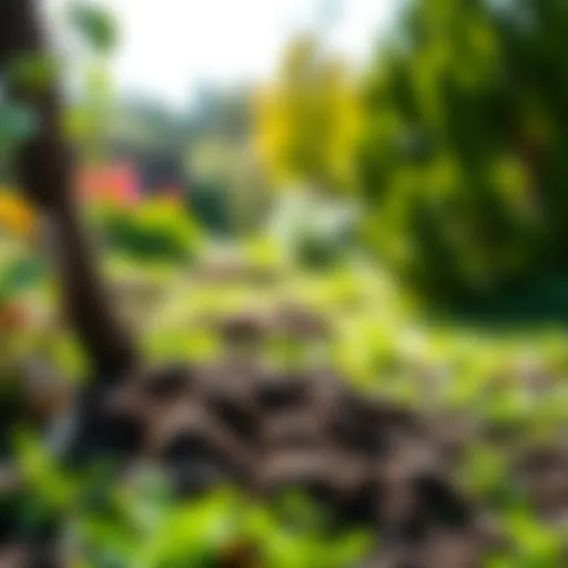 A lush garden with signs of mole activity