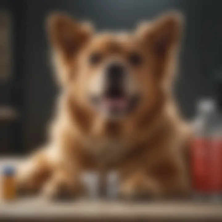 Illustration of various dog vaccines available online