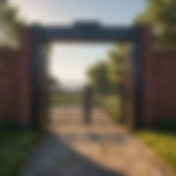 A modern cattle alley gate installed in a pasture