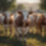 A cattle ranch showcasing diverse breeds grazing peacefully.