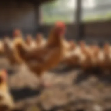 Chickens enjoying a healthy and hygienic environment