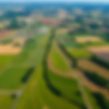 Aerial view of diverse agricultural land in Georgia