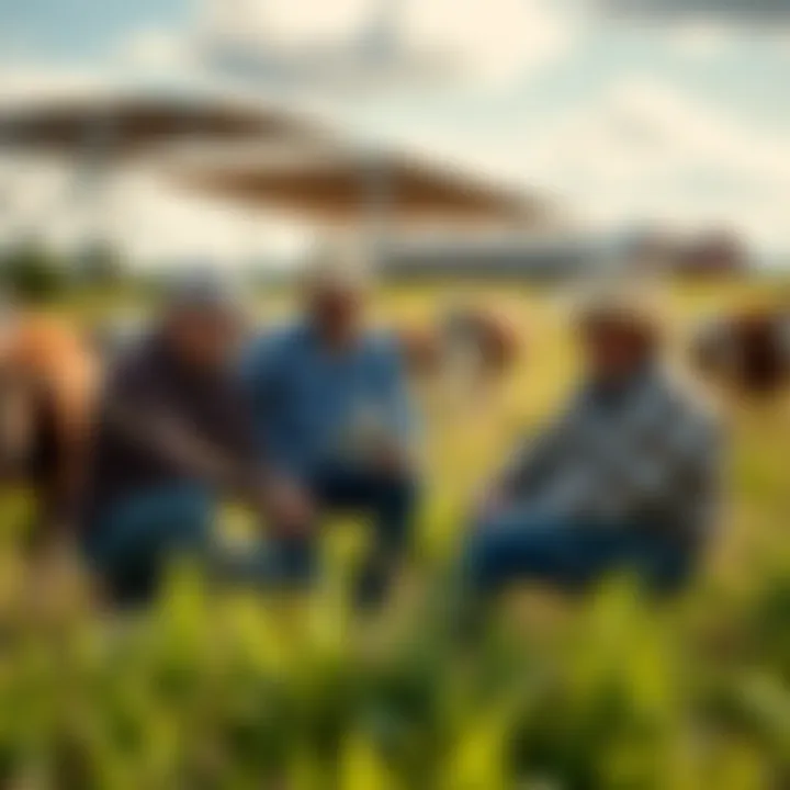 Farmers discussing land management strategies