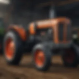 Different tractor models on display