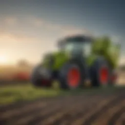 Used Claas tractor in a field
