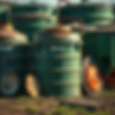 Various types of Brock bin parts used in agricultural storage