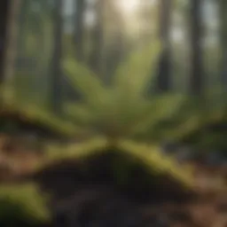Lush white spruce seedlings thriving in a forest setting