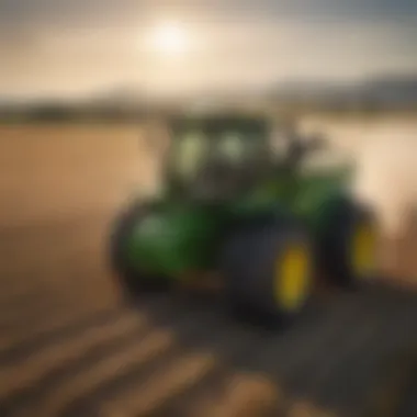 John Deere round baler in action