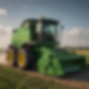 Close-up of John Deere round baler specifications