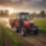 A Mahindra utility tractor navigating a vast field