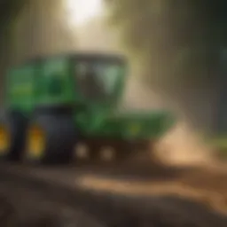 Detailed view of ag lime drop spreader in action