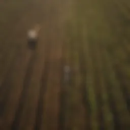 Aerial view of diverse farmland showcasing various cultivation methods.
