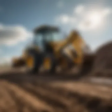 A farmer utilizing a backhoe for soil preparation, highlighting its practical applications.