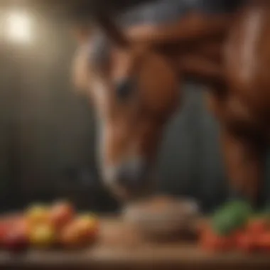 Healthy horse diet showcasing various nutritional components