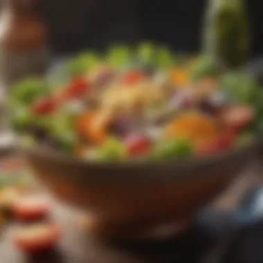 A colorful bowl filled with a nutritious salad made from affordable vegetables.