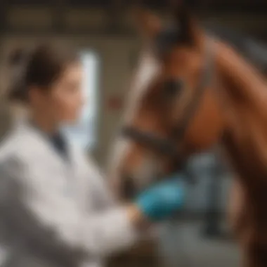 Veterinarian Administering EEE Vaccine to Horse Equine vet administering EEE vaccine