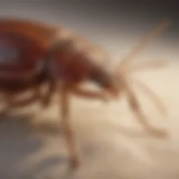 Close-up of a bed bug on fabric